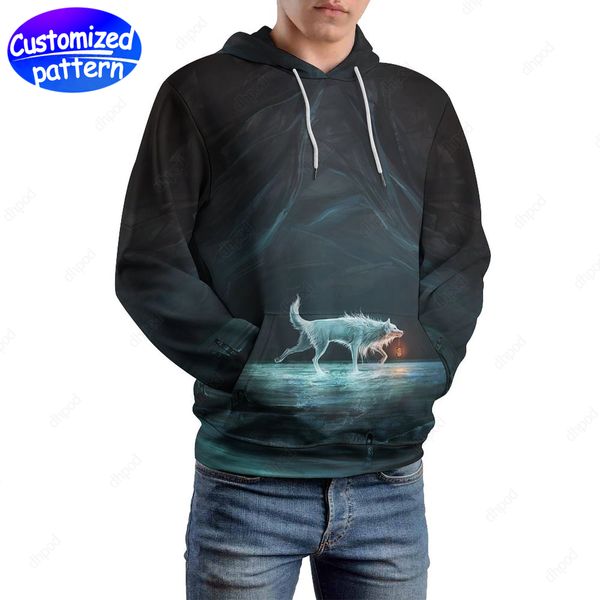 Designer-Herren-Kapuzenpullover, Sweatshirts, Wolf, Hip-Hop, Rock, individuell gemusterte lose Kappen, alle als Kapuzenpullis bedruckt, Großhandels-Hoodie für Herrenbekleidung, große Größen S-5XL