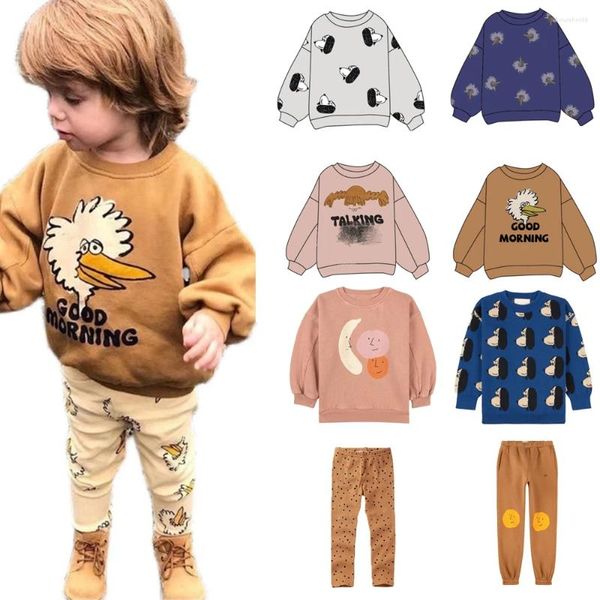 Kleidung Sets Kinder Kleidung Kleinkind Jungen Herbst Casual Set Marke Baby Mädchen Outfit Cartoon Pullover Tops Sweatshirt Hosen