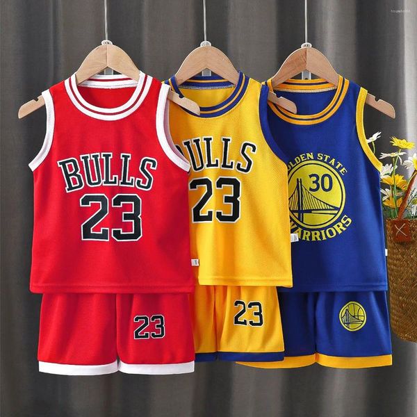 Kleidung Sets Sommer Basketball Kleidung Weste Anzüge Casual Sport Zwei Stücke Outfits Kinder Dünne Lose Ärmellose Pullover Hemd Kurz