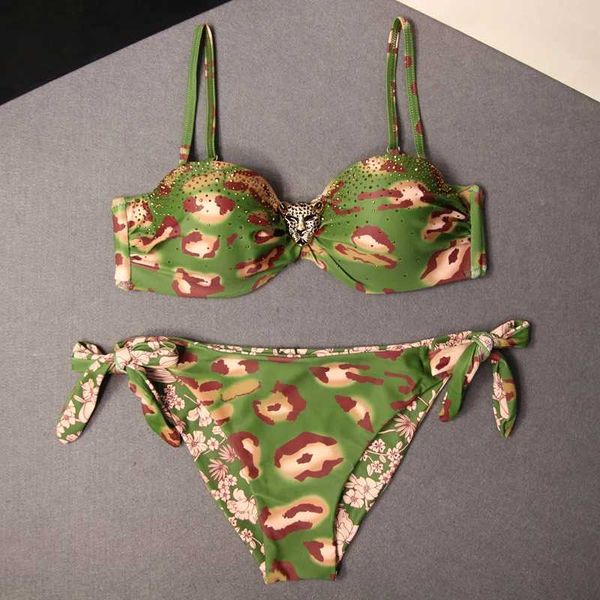 Mulheres Swimwear Sexy Bikini Brasileiro Duas Peças 2023 Camuflagem Push Up Swimwear Mulheres Maiôs Feminino Micro Bikini Set Banheira Biquini J240131