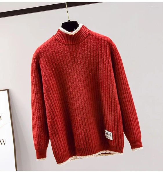 Женские свитера, полуводолазка, свитер 2024, утолщенная модная нижняя рубашка