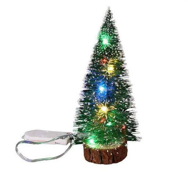 Mini árvore de natal led decorações de natal para casa 2020 mini lanternas led luzes da lâmpada diy miniatura tree208c