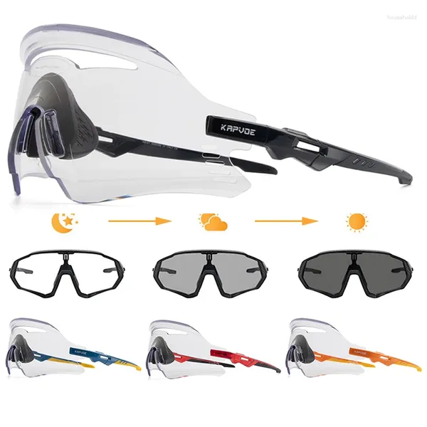 Óculos ao ar livre estilo pochromic ciclismo óculos uv400 óculos de sol mtb bicicleta homem mulher esportes runing óculos de corrida