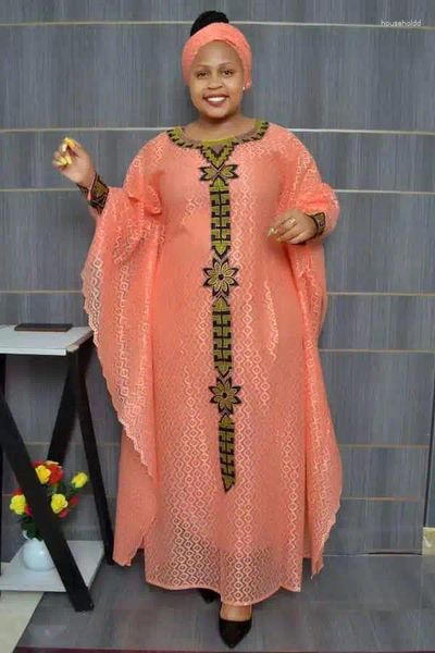 Roupas étnicas 2024 Vestidos Africanos para Mulheres Muçulmanas Lace Boubou Dashiki Tradicional África Roupas Ankara Outfits Vestido de Noite com