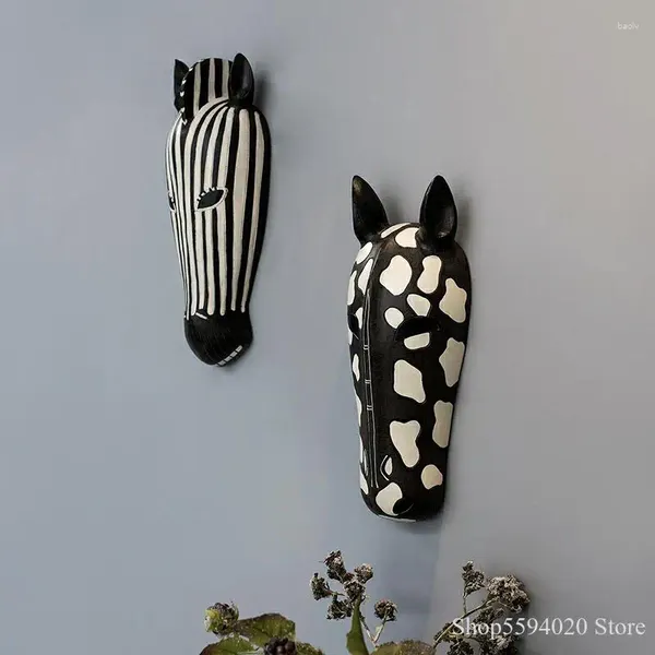 Statuette decorative Decorazione da parete industriale vintage Zebra Pendenti con decorazioni in resina per animali Soggiorno Sala da pranzo per bambini