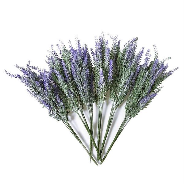 6x pacchi bouquet di lavanda artificiale mazzo di lavanda finta fiori viola pianta artificiale per decorazioni per la casa di nozze Off207S