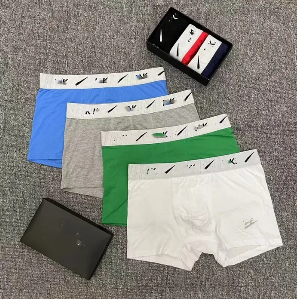 Comércio exterior marca de moda esporte boxer gancho puro algodão esportes roupa interior masculina