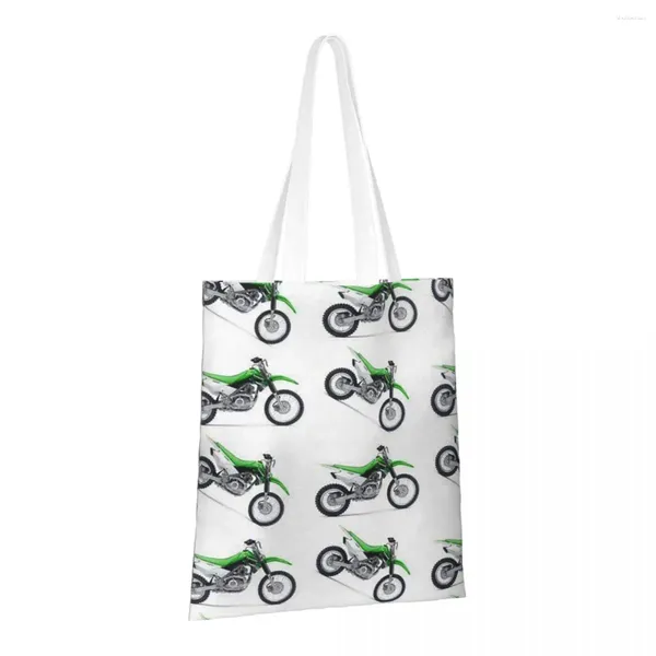 Alışveriş çantaları yeşil kir bisiklet yeniden kullanılabilir bakkal katlanır kotlar yıkanabilir hafif sağlam polyester hediye