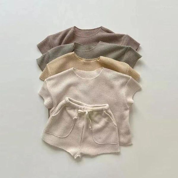 Kleidungssets Sommer Kleinkind Jungen Mädchen Set Unisex Baumwoll-T-Shirt und Shorts für Kinder