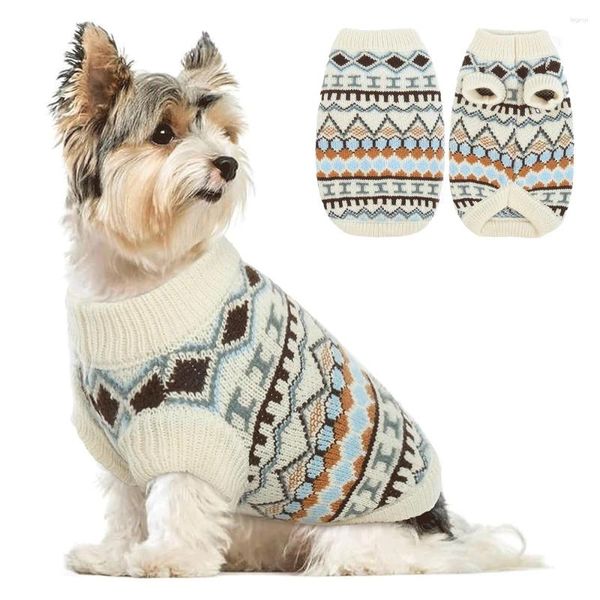 Cão vestuário camisola coletes inverno quente gola alta jumper roupas para filhote de cachorro pequeno casaco de estimação acessórios