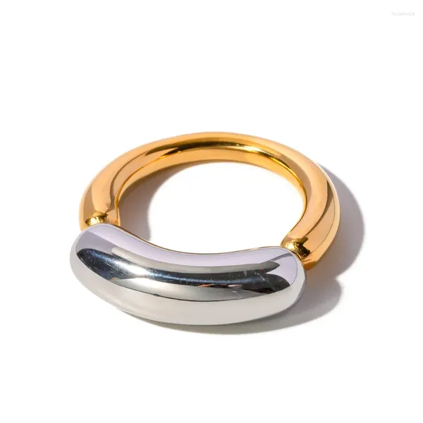 Кольца кластера Youthway, креативное кольцо из нержавеющей стали с толстой линией, кольцо с улыбкой, водонепроницаемое, модное ювелирное изделие для вечеринки, подарки на день рождения 2024