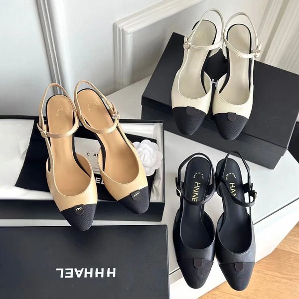 Luxus-Slingbacks, formelle dicke Sandalen, Pumps, Block-Flats, klobige Absätze, Loafer mit runder Zehenpartie, Damenmode-Designer, Leder-Hausschuhe, Slides, Hochzeitskleid, DHgate-Schuhe