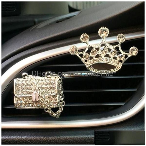 Decorações interiores bling acessórios do carro meninas bolsa de salto alto ambientador saída por clipe difusor perfume elegante entrega gota dhrym