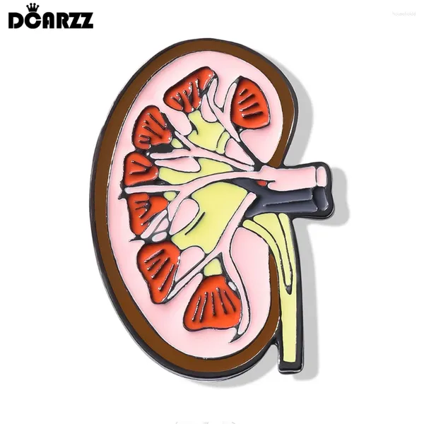 Броши DCARZZ, эмалированные булавки для анатомии почек, брошь, медицинский орган, биология, значок на лацкан, ювелирные изделия для нефрологии, доктор, медсестра, биолог