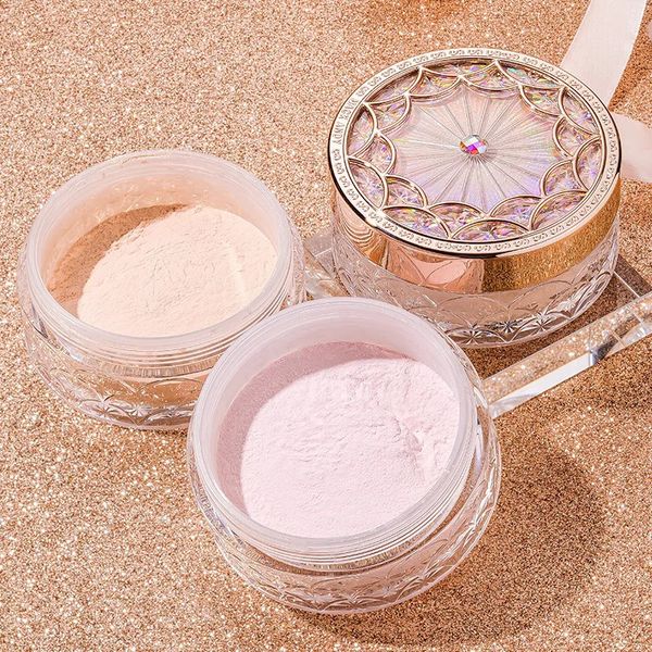 Mattes Finishing-Make-up-Puder mit loser Fixierung, Schimmerpuder, Foundation, Ölkontroll-Gesichtspuder, inklusive Veloursquaste, 24 g, 240124