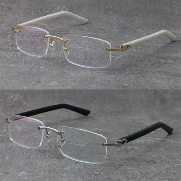 Direkt ab Werk, randlos, für Damen und Herren, 18 Karat Goldrahmen, Lesebrille, Presbyopie-Brille, Metallrahmen, kurzsichtige optische Arme, Planke 3218