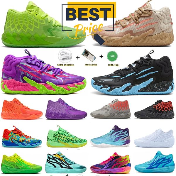 Scarpe da ballo Lamelo MB.01 02 03 Capodanno cinese Rick e Morty Rock Queen Buzz City Blue Hive Chino Hills Scarpe da basket da uomo