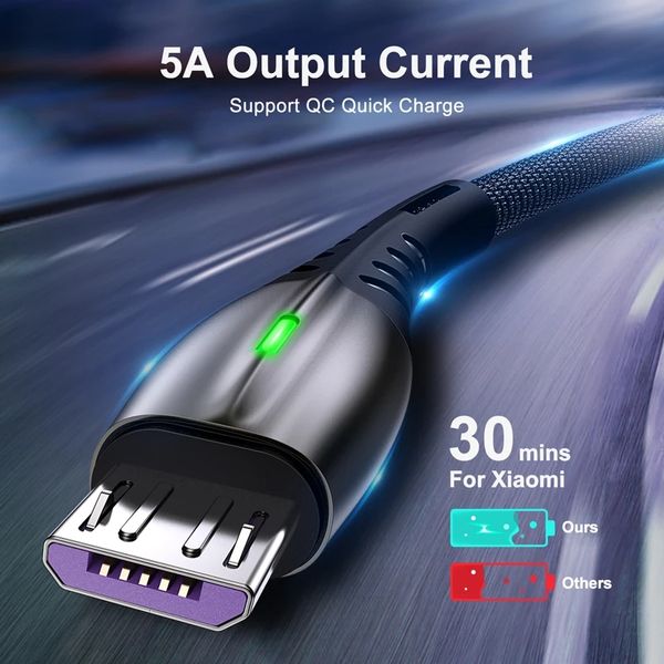 1 м 5A USB Type C кабель Micro USB для быстрой зарядки сотового телефона Android зарядное устройство Type-C проводной шнур для iphone15 Samsung Xiaomi