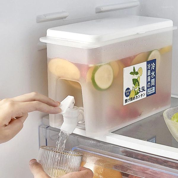 Bottiglie d'acqua Brocca in plastica da 3,5 litri Brocca fredda con bollitore di bere da bevanda al limone del succo di limone del rubinetto