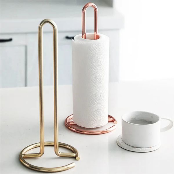Stainless Steel Kitchen Roll Paper Towel Holder Bathroom Tissue Stand Dining Table Vertical Napkins Rack Kitchen Shelf