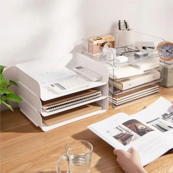 Office Desktop Organizer A4 Paper Drawer Box Stackable File Cabinet Pen Holder Document Case Holder A4 Size Box