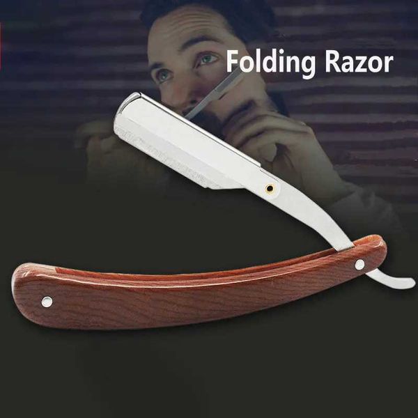 Stainless Steel Folding Shave Knife Beard Straight Razor Hair Dressing Tools Men Manual Convenience Hair Trimmer ShaverM240814