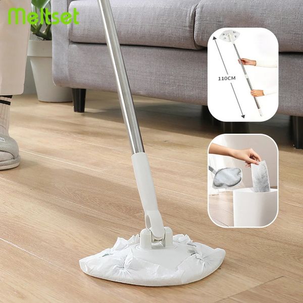 360 Rotating Mop Floor Cleaning Disposable Replaceable Floor Cloths Mop with MicroFibre Mop Paper Adjustable Lazy Mops 240821