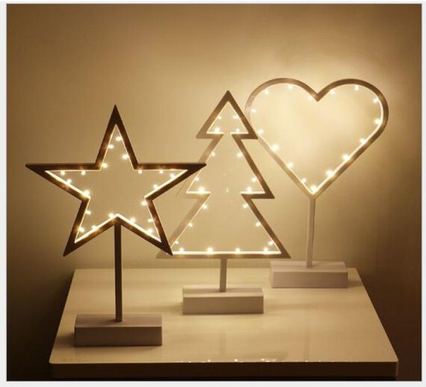 Bateria estilo criativo led starlove coração árvore de natal luzes da noite lâmpada led flash brinquedos iluminação candeeiros de mesa3625882