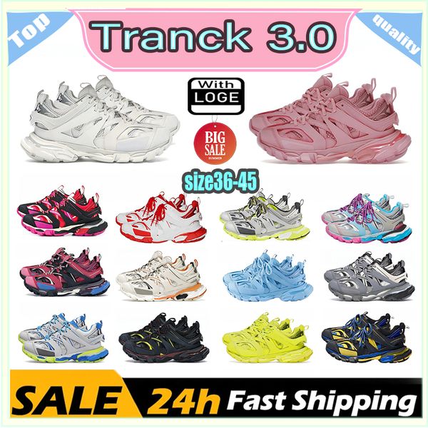 Tasarımcı Ayakkabı Track3.0 Koşucular Sıradan Ayakkabı Bej Üçlü S3.0 Runner Spor Sakin Sıcak Tracks 3 Tess Gomma Hız Platformu Açık Spor Boyutu36-45