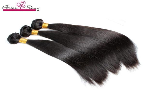 Greatremy capelli umani brasiliani sfusi per estensioni dei capelli fasci vergini diritti serici treccia di trama dei capelli da 1230 pollici goccia 5228687