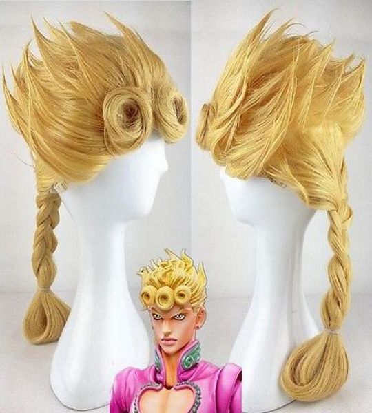 Parrucca per capelli stile treccia lunga dorata di JoJo039s Bizarre Adventure Giorno Giovanna N0128122113