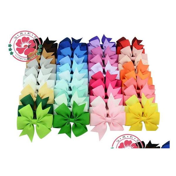 Accessori per capelli 40 colori Archi per bambini Bloom Pin per bambini Ragazze Bambini Archi per capelli per bambini con clip Fiore Drop Delivery Maternità Dhj31