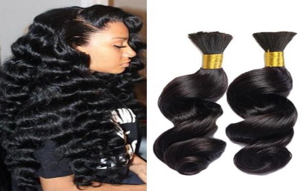 3 peças de cabelo humano em massa brasileiro onda solta para tranças cacheadas tranças de cabelo Bulks9001146