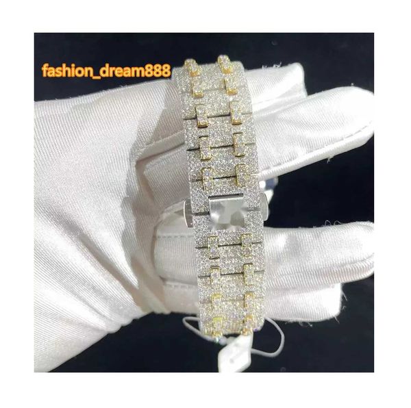 Orologio Hip Hop con diamanti reali Taglio rotondo di tutte le dimensioni Personalizza orologio con micro pavé di diamanti naturali a prezzi economici