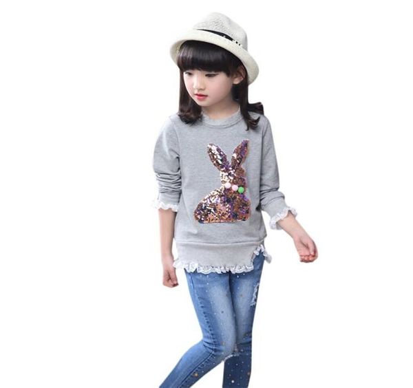Bebek kız çocuk kıyafetleri yürümeye başlayan çocuk bebek kız çocukları tavşan karikatür sweatshirt kazak tişört kıyafetleri1207743