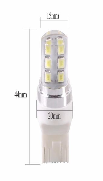 10 шт. лот T20 7443 Стробоскопические огни 12 SMD 2835 Светодиодные силиконовые фонари заднего хода Стоп-сигнал Стояночный фонарь Белый красный Автомобильные фонари8877483