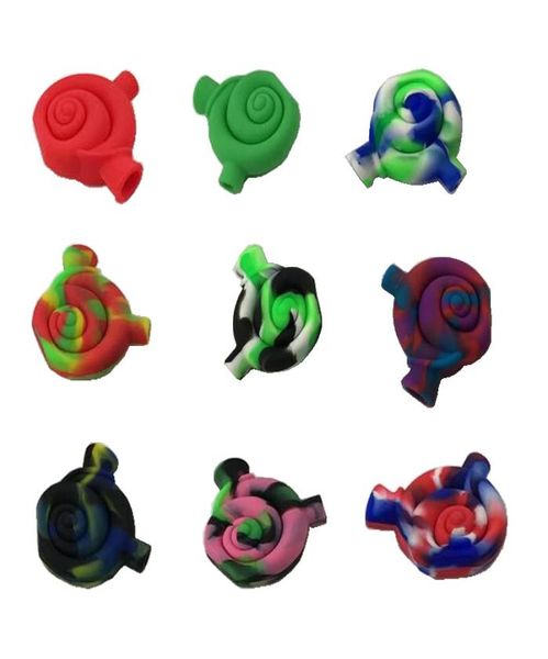 Silicone Blunt Bong Tamanho Pequeno Tubo de Borbulhador de Fumo com Tubos de Mão em Forma de Caracol com Cor Rica 1piece8455594