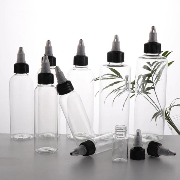 Flaschen 50 Stück 30 ml/60 ml/100 ml/120 ml leere Kunststoff-PET-Flasche mit Drehverschluss, Tropfflaschen, Tattoo-Tinte, E-Flüssigkeitsöl-Abgabebehälter