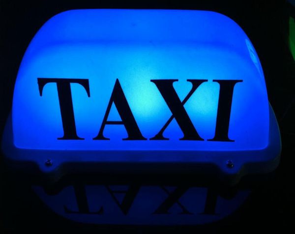 Cúpula impermeável automotiva Azul Táxi Luz Superior LED Sinal de Táxi no Telhado 12V com Base Magnética4429449