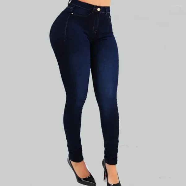 Damen-Jeans, Damenhose, schmale Passform, hohe Taille, Farbverlauf, dehnbar, Butt-Lifting, schlankmachende, weiche, knöchellange, nahtlose lange Hose für Damen
