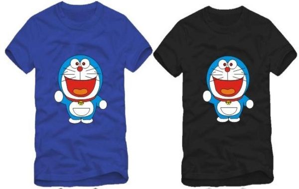 Alta qualidade doraemon tshirts crianças t camisa crianças tshirt adorável doraemon impresso camiseta 100 algodão 6 color9195274