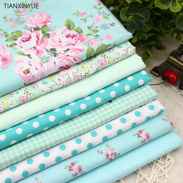 Kumaş 8 Pc/Lot 40cmx50cm Victoria Set Çiçek Baskılı Pamuk Kumaş Kapitone Patchwork Tecido Tela Giyim Yatak Dokun