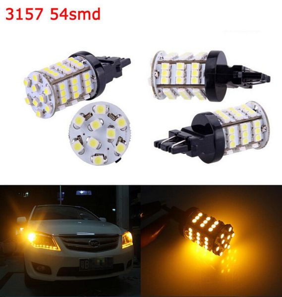 4 Stück 3156 3157 Amber Xenon White Reverse Lights Tail 54SMD LED Car Light Bulb6726998