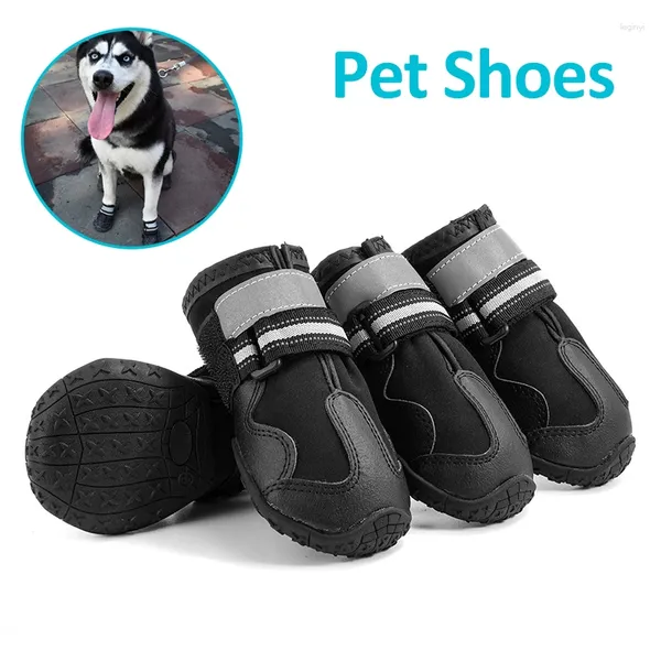Köpek giyim sıcak evcil ayakkabılar yansıtıcı su geçirmez anti-kayma yürüyüşü koşu koruma ayak altın avcısı spor ayakkabı köpekleri ürün