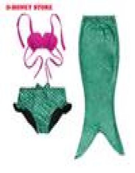 Nuovo 2017 Ariel Sirena Coda Principessa Ariel Vestito Costume Cosplay Bambini Per La Ragazza Vestito Operato Costume Da Bagno Bikini Nuoto Suit5234598