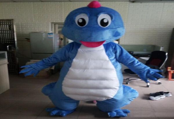 2018 Costume da dinosauro mascotte dinosauro rosso blu di fabbrica per adulti da indossare4030182