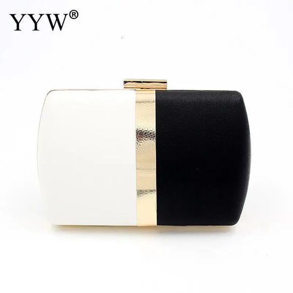 Pequena embreagem de casamento preto e branco para mulheres bolsa de noite crossbody bolsa de noiva coquetel baile de formatura pochette femme 240223