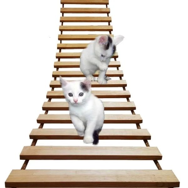 3550100cm prateleira montada na parede gato scratcher gato ponte de suspensão sisal corda post gato escada móveis para animais de estimação gato árvore gatinho brinquedos 240220