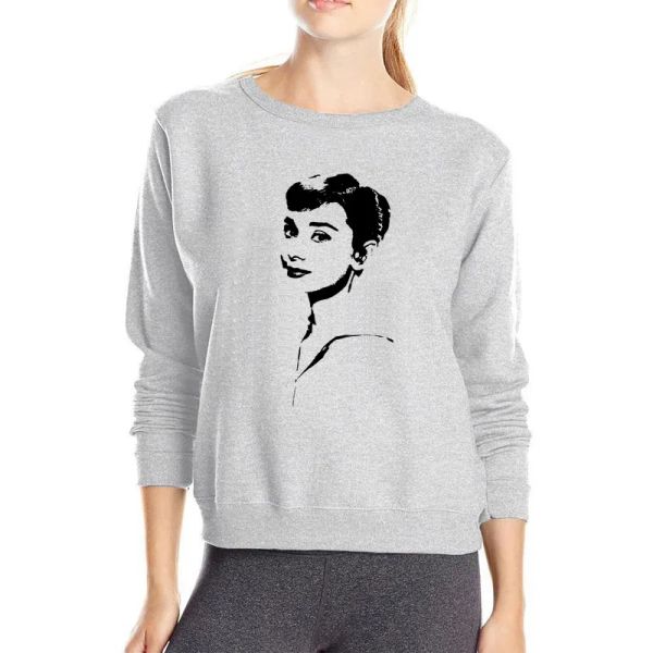 Sweatshirts Schöne Frauen Audrey Hepburn Hoodies super coole Streetwear-Mode Hip-Hop-Sweatshirt Mädchen lässige Pulloverkleidung