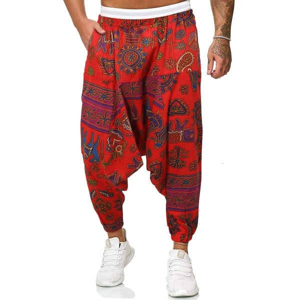 Pantaloni 2023 uomini estivi hippie larghi boho yoga harem pantaloni vertigini motivi africani stampata per la tuta maschio bloomer hip hop pantaloni